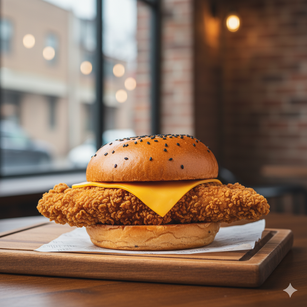 Photo of a chicken sandwich.